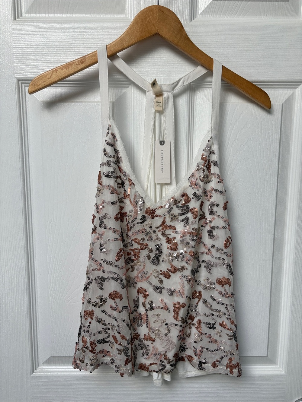 Anthropologie Sequined Textured Camisole